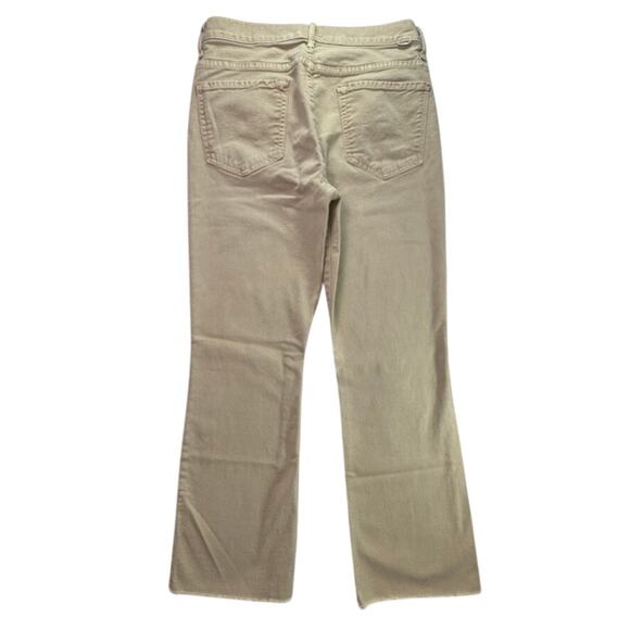 Mother The Insider Ankle Fray Jeans Chalk It Up Tan Crop Raw Hem Size 30 - Picture 3 of 16